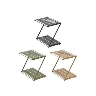 【ShineTrip 山趣】簡凌雙層加高置物桌(收納架 露營層架 折疊層架 戶外置物架 掛架 露營 逐露天下)