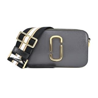 【MARC JACOBS 馬克賈伯】SNAPSHOT 防刮撞色雙層斜背/相機包(深灰/米)
