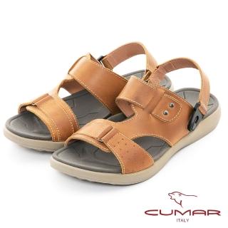 【CUMAR】樂活真皮多用途涼拖鞋(黃色)