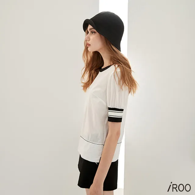 【iROO】運動風羅紋袖上衣
