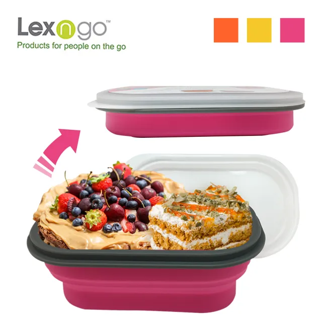 【Lexngo】可折疊快餐盒小-580ml(餐盒 環保 便當盒 折疊 野餐)