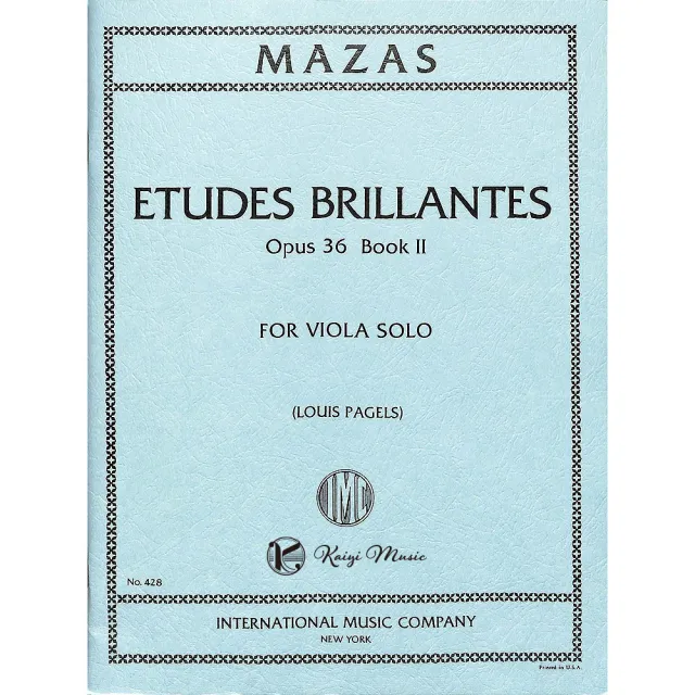 【Kaiyi Music 凱翊音樂】馬札斯：中提琴練習曲作品36第2冊 Mazas Etudes Brillantes Op.36 Book 2 Viola