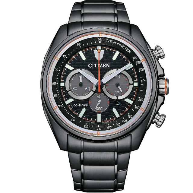 【CITIZEN 星辰 官方授權】光動能三眼計時手錶-44.75mm 禮物(CA4567-82H)