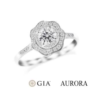 【AURORA 歐羅拉】GIA 50分 F color 無螢光 天然真鑽 鉑金PT950 鑽戒 女戒 鑽墜 秘境(無螢光/PT950鉑金台)