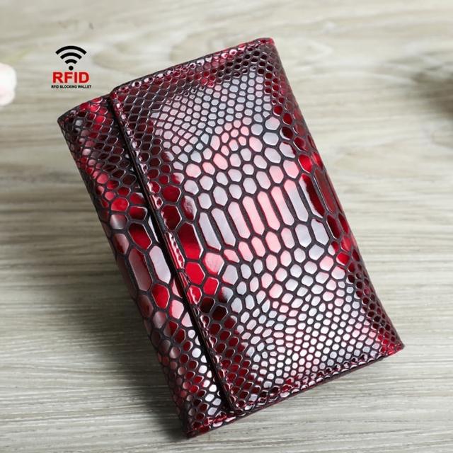 【米蘭精品】現貨+預購 短夾真皮手拿包(鱷魚紋頭層牛皮三折女皮夾2色74ep42)