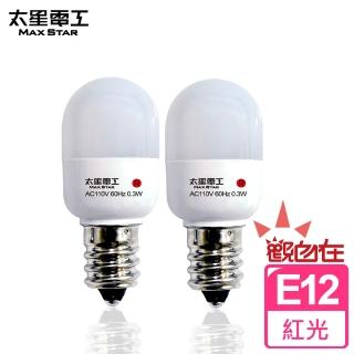 【太星電工】觀自在0.3W LED節能燈泡-紅光2入(E12)