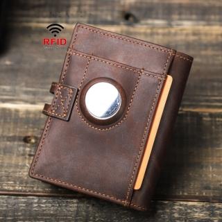 【米蘭精品】現貨秒發 真牛皮短夾真皮錢包手拿包手工男女包包(防盜刷錢包牛皮男女皮夾74ep14)