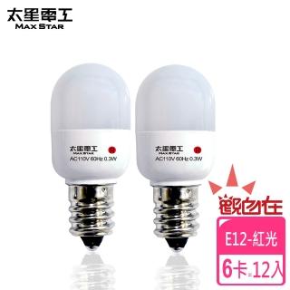 【太星電工】觀自在0.3W LED節能燈泡-紅光2入(E12/6卡)