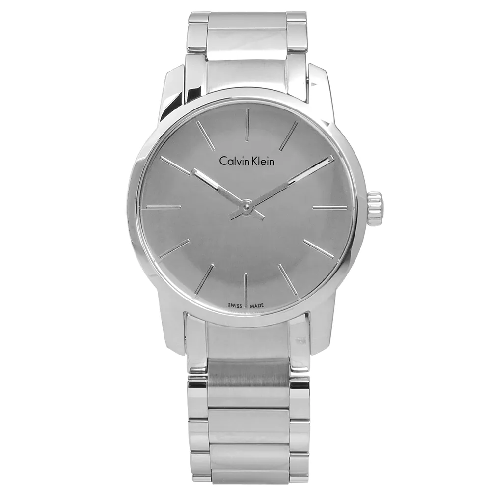 【Calvin Klein】都會女伶鏡面不鏽鋼腕錶 銀色 31mm(K2G23148)