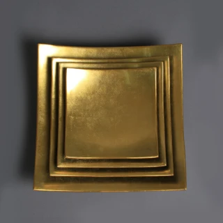 【MU LIFE 荒木雕塑藝品】黃金漆器盤(31cm)