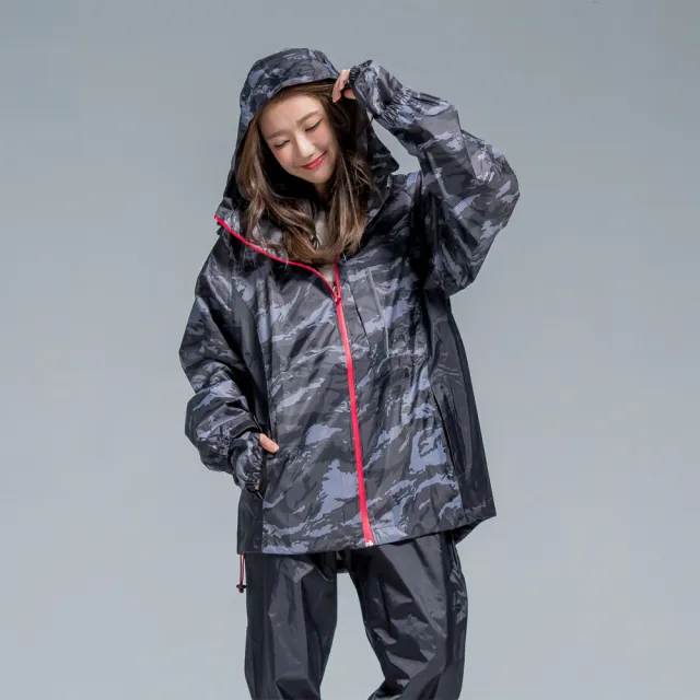 【BrightDay君邁雨衣】玩酷迷彩兩件式風雨衣(機車雨衣、戶外雨衣)