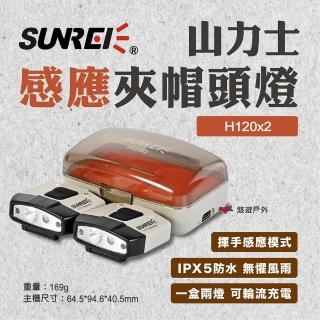 【SUNREI】山力士 H120*2感應夾帽頭燈(悠遊戶外)