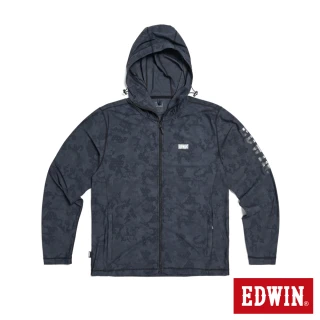 【EDWIN】男裝 涼感系列 防曬外套(黑灰色)