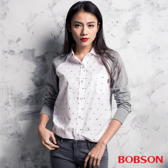 【BOBSON】女款異素材襯衫(35091-01)