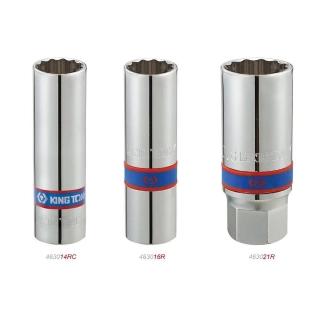 【KING TONY 金統立】1/2 DR.十二角膠套火星塞套筒14mm(KT463014RC)