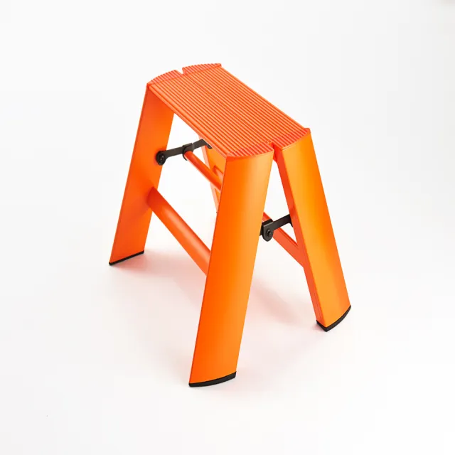 【長谷川Hasegawa】一階LUCANO設計梯-橘色-ML-1OR-日本設計 -1尺/24CM踏台鋁梯(ML系列ML-1OR)