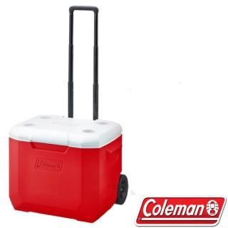【美國 Coleman】美利紅託輪冰箱 56L.高效能行動冰箱.保冷保冰箱(CM-27864)