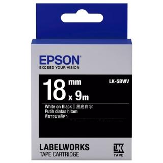 【EPSON】官方直營 標籤帶 黑底白字/18mm(LK-5BWV)