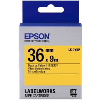 【EPSON】官方直營 標籤帶 黃底黑字/36mm(LK-7YBP)