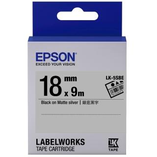 【EPSON】官方直營 標籤帶 銀底黑字/18mm(LK-5SBE)