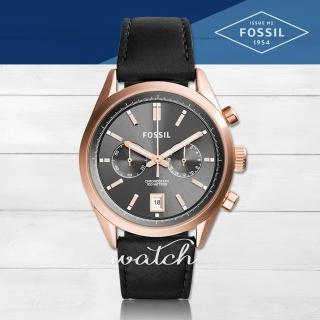【FOSSIL】雜誌推薦款 簡約時尚 黑色雙眼計時男錶(CH2991)