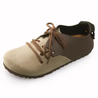 【Joy Walker】休閒撞色拼接綁帶包鞋- 深咖卡其 110S-KI/BN