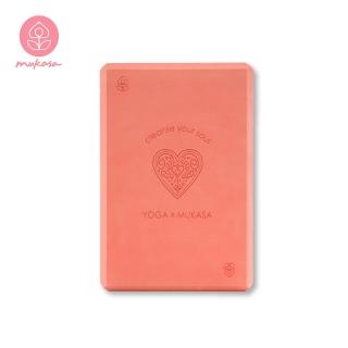 【Mukasa 慕卡莎】EVA瑜珈磚 - 橘底/紅心 - 切角 - MUK-23425(50D)