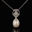【寶石方塊】月白風清天然珍珠項鍊-925銀飾