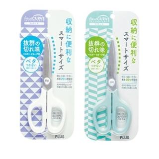 【PLUS 普樂士】SC-155RSF 透明不沾膠弧線剪刀 / 個