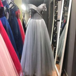 【女神婚紗禮服】高階無袖夢幻長款蓬蓬裙宴會晚禮服 LA70485 深藍色(年會主持人 派對)