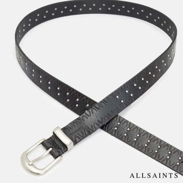 【ALLSAINTS】RHYS 鉚釘壓紋純牛皮腰帶 MN605Y