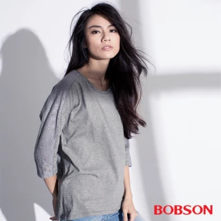 【BOBSON】女款搭配蕾絲布上衣(35072-82)