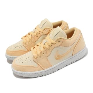 【NIKE 耐吉】Wmns Air Jordan 1 Low SE 女鞋 男鞋 粉橘 帆布 刺繡勾勾 AJ1(DV0426-200)