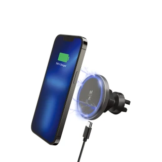 【MAGEASY】MAGMOUNT MagSafe 磁吸無線充電車載支架 車用手機架 迷霧灰(iPhone/安卓手機適用)