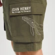 【JOHN HENRY】Humpback whale 口袋印圖短褲-綠