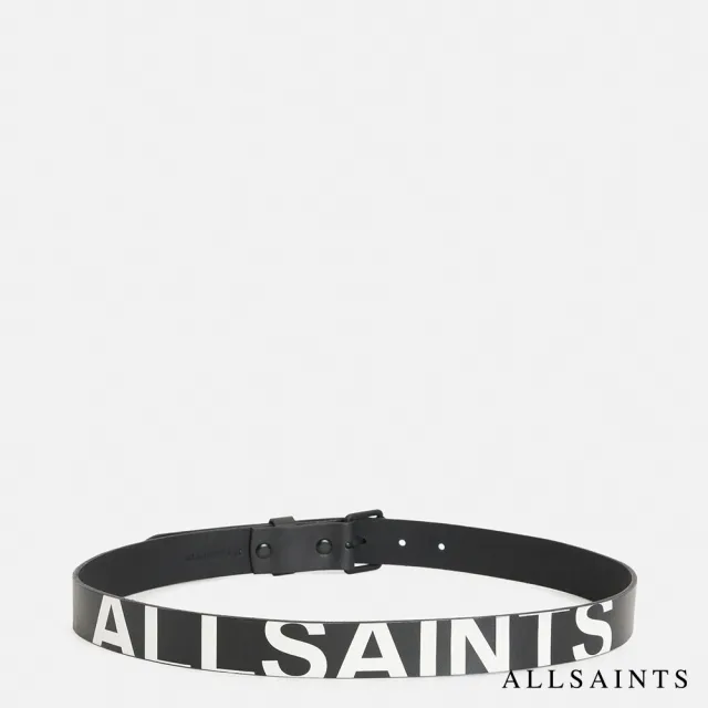 【ALLSAINTS】UNDERGROUND 素面LOGO純牛皮皮帶 MN516Y