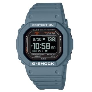 【CASIO 卡西歐】G-SHOCK 心率偵測 藍芽 太陽能電力 湖水藍 經典方型 運動系列 DW-H5600-2 44.5mm