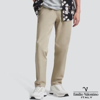 【Emilio Valentino 範倫提諾】鬆緊休閒長褲(卡其)