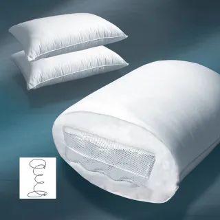 【Embrace英柏絲】兩入一組 Q彈獨立筒彈簧枕 耐用不塌陷 好眠枕頭(Q彈偏硬枕)