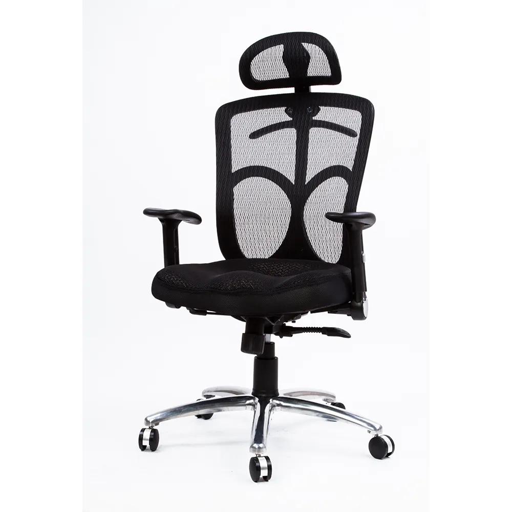 【Buyjm】威力高背超透氣專利3D鋁合金腳機能辦公椅(兩色可選)