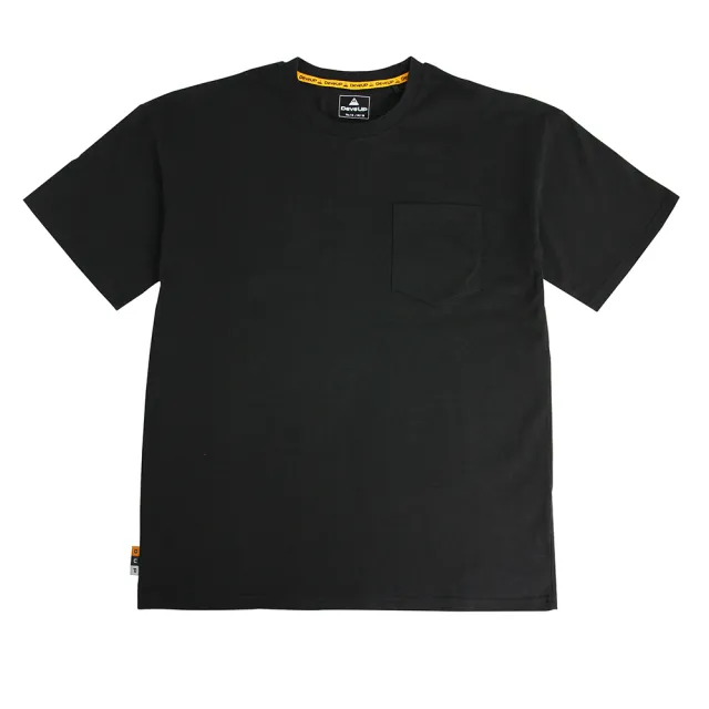 【DeveUP】『DeveUP』棉質寬版厚圓領素口袋TEE(產品編號 : D01411 瑪瑙黑)