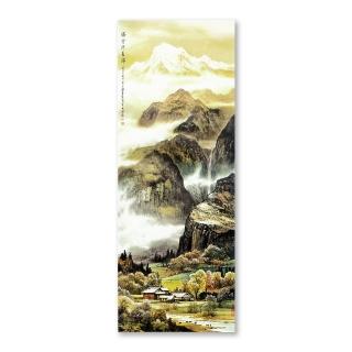 【24mama 掛畫】單聯式 小雅家飾 山水彩墨無框畫 30x80cm(瑞雪伴春歸)