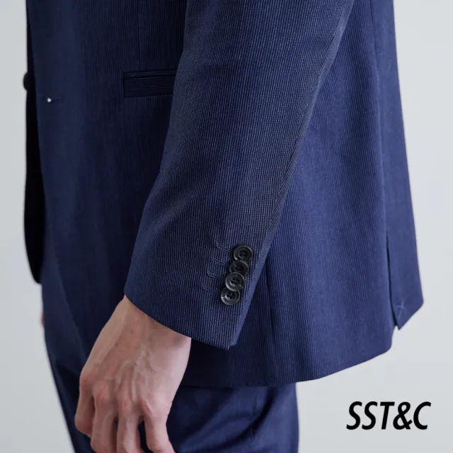 【SST&C.超值限定】海軍藍條紋修身西裝外套0112012003