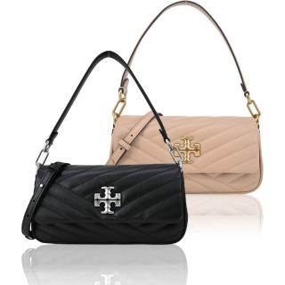 【TORY BURCH】KIRA 雙T銀字LOGO斜紋衍縫肩/斜兩用包(二色選)