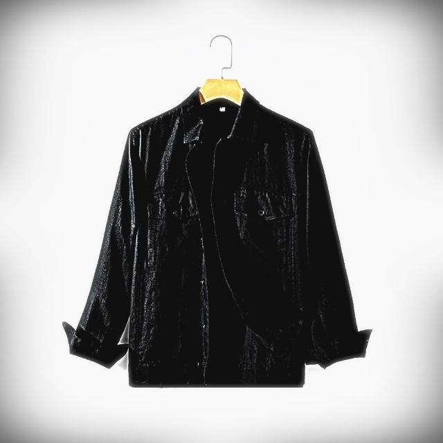 【米蘭精品】現貨+預購 亞麻襯衫長袖上衣(寬鬆休閒純色簡約男外套2色74eu13)