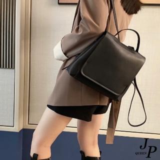 【Jpqueen】微光率性全真牛皮雙肩手提後背女用包(6色可選)