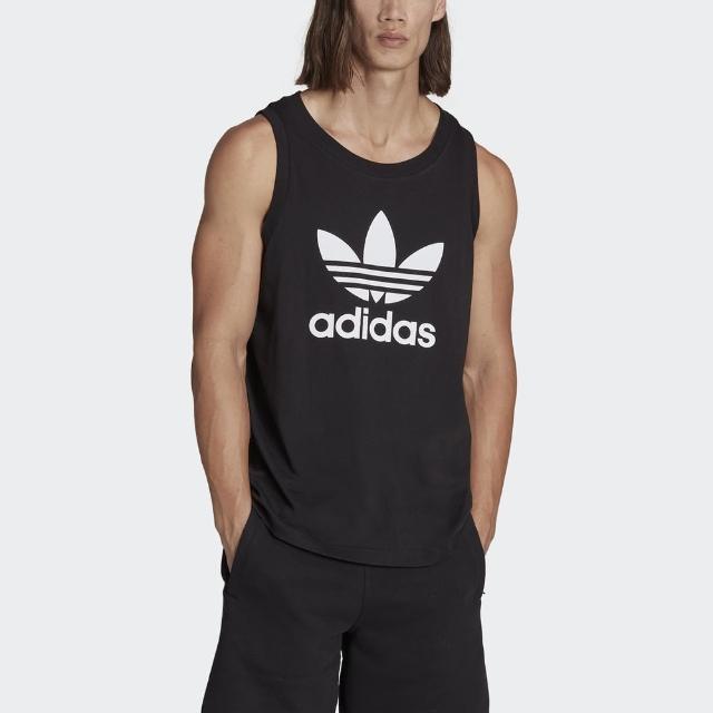 【adidas 愛迪達】Trefoil Tank 男 背心 亞洲版 運動 休閒 經典 三葉草 棉質 舒適 黑(IA4811)