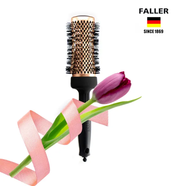 【FALLER 芙樂】陶瓷負離子金屬捲髮梳43MM獨特內縮式管身(捲髮梳/梳頭造型美容/雙11)