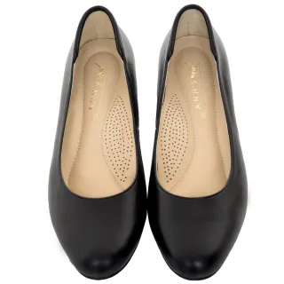 【Ann’S】通勤久站款全真羊皮低跟包鞋(黑)