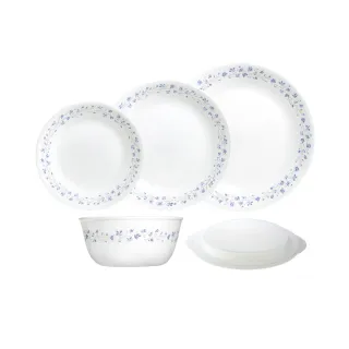 【美國康寧 CORELLE】絕美紫薇5件式碗盤組(501)